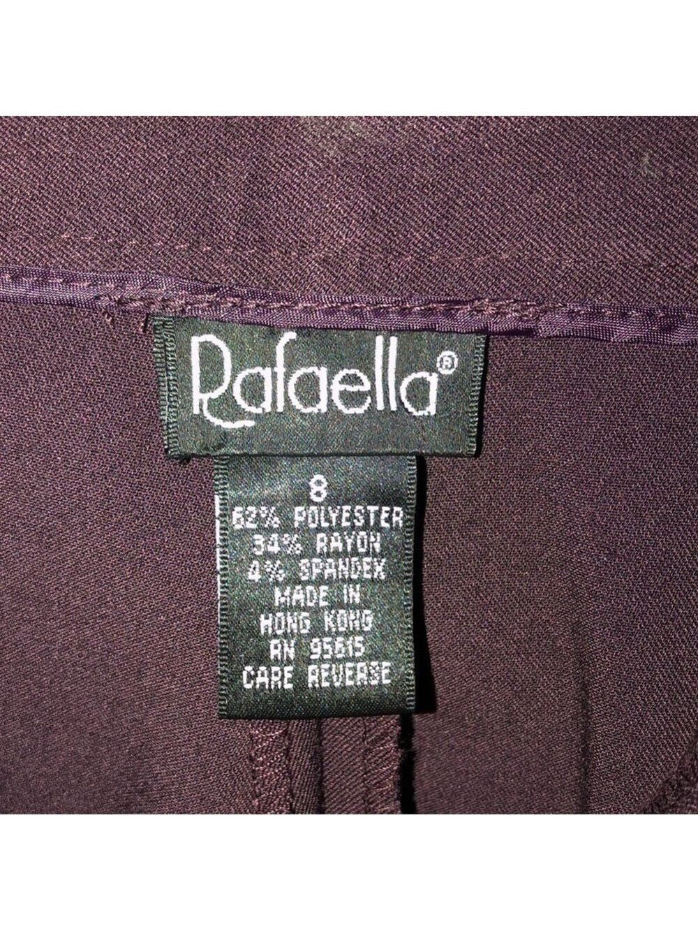 Rafaella Dark Brown Straight Leg Dress Pants Stretch Trousers EUC Size 8 - Picture 3 of 4